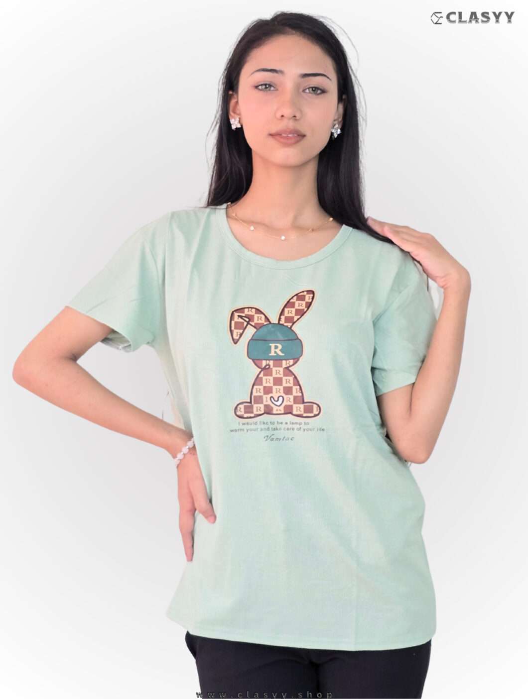 Women's Tshirt Half Sleeve Rabbit