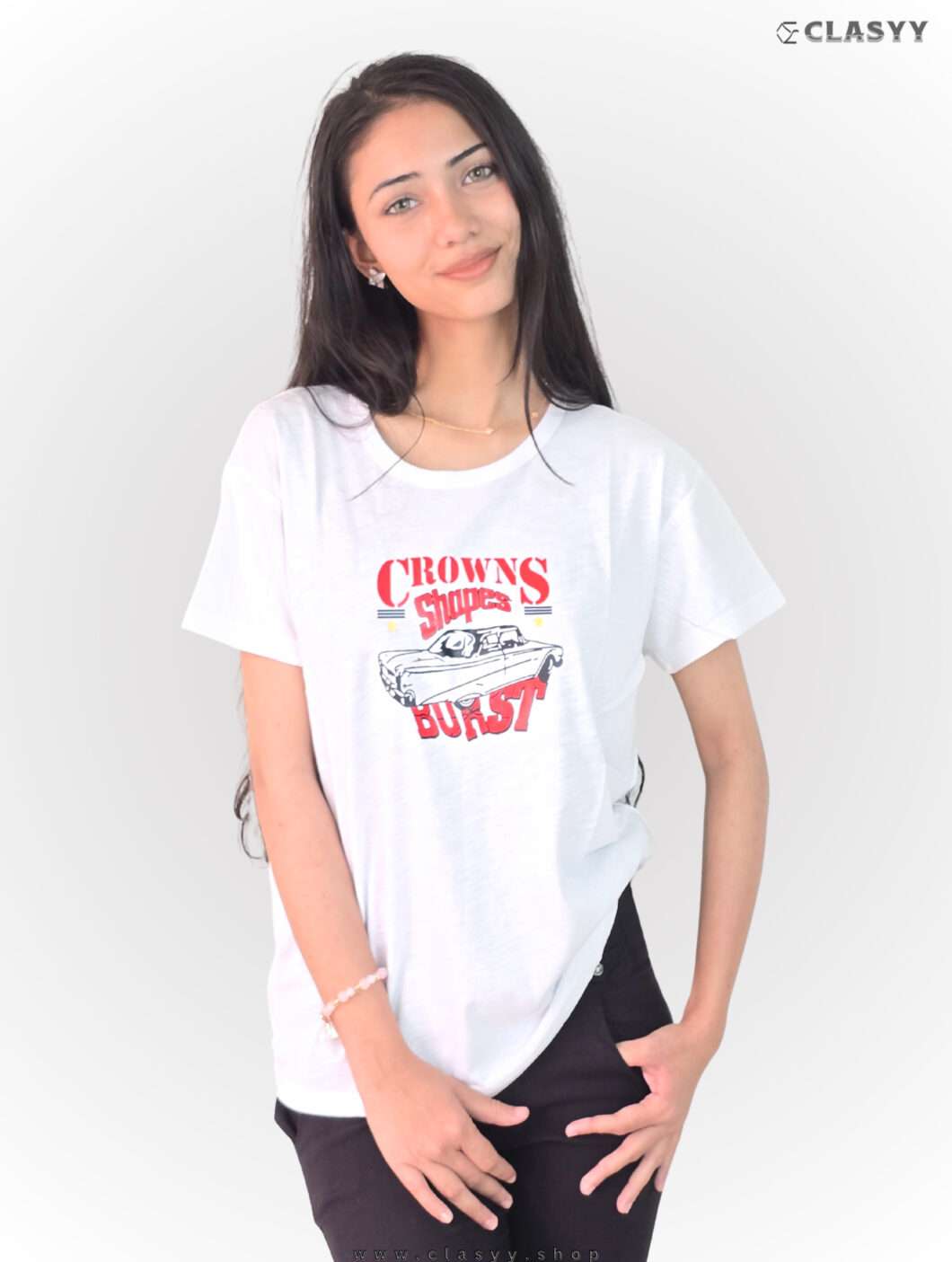 Women's T-shirt Half Sleeve White
