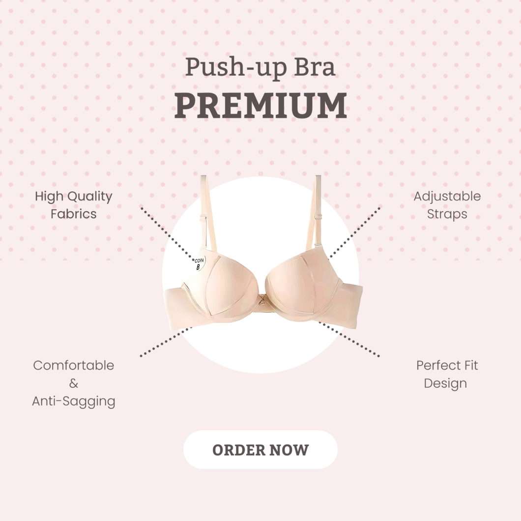 Premium Seamless Upper Support, Adjustable & Comfortable Push Up Bra Anti-Sagging