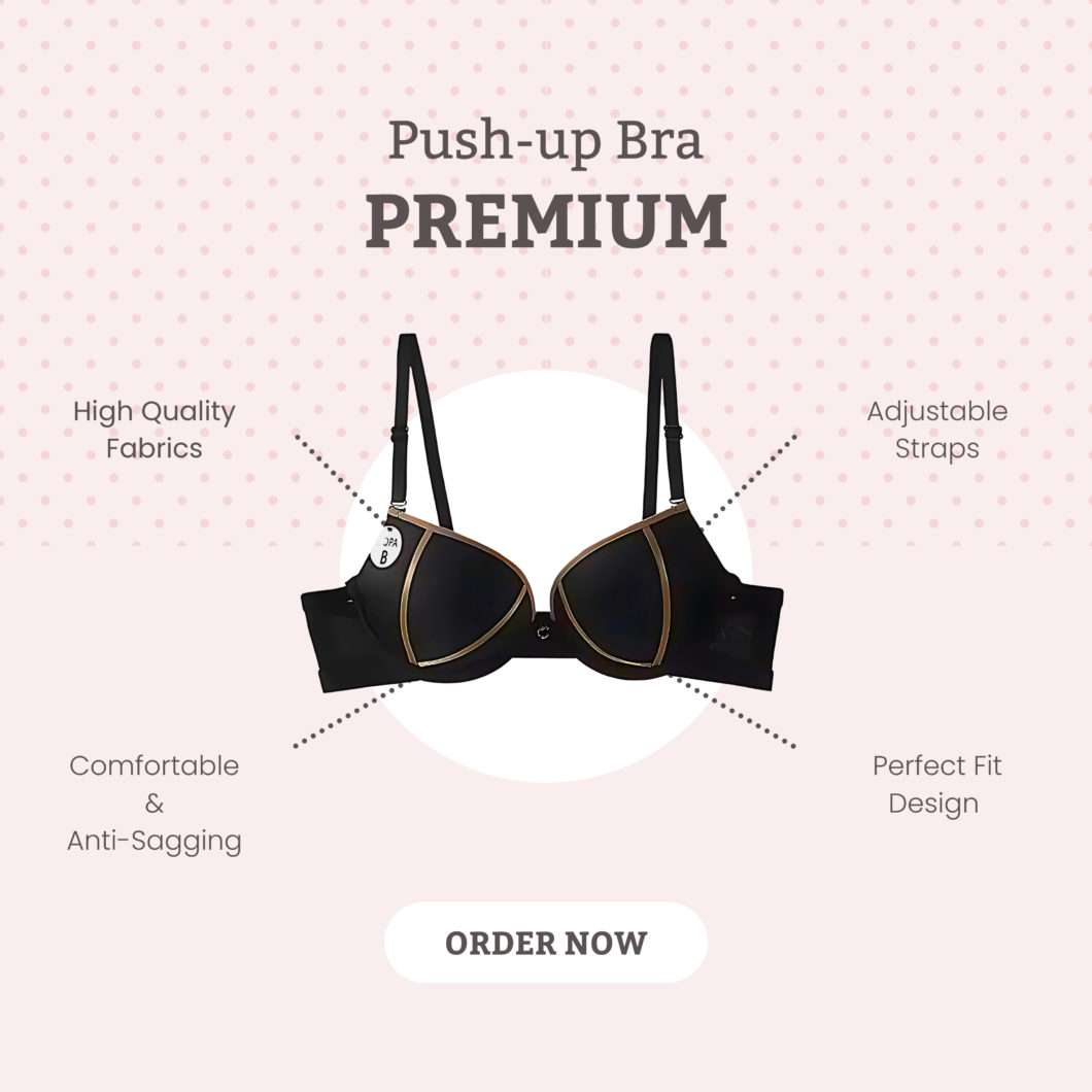 Premium Seamless Upper Support, Adjustable & Comfortable Push Up Bra Anti-Sagging