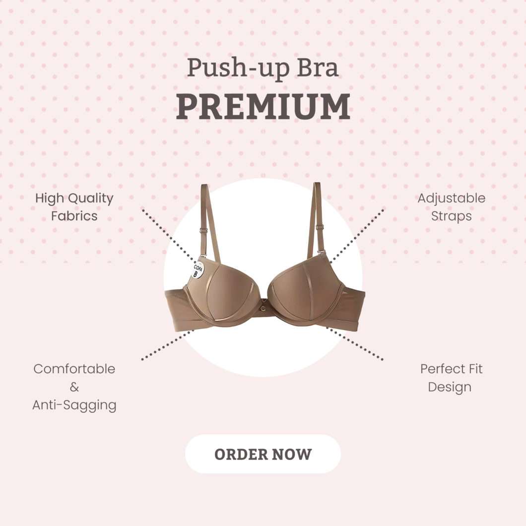 Premium Seamless Upper Support, Adjustable & Comfortable Push Up Bra Anti-Sagging