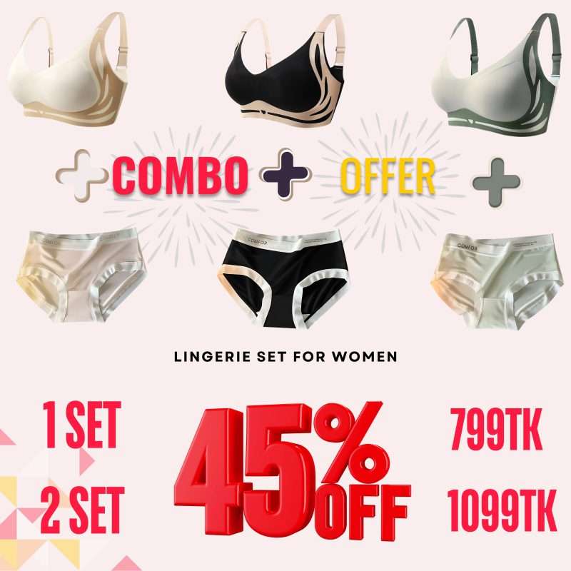 Lingerie Set for Women | Push Up Bra + Sweet Ice Silk Underwear
